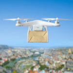 Drone delivery in flight