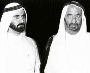 Shaikh Mohammad Bin Rashid Al Maktoum with Shaikh Rashid Bin Saeed Al Maktoum