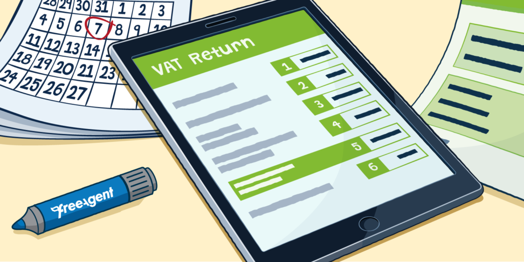 VAT return on an iPad cartoon